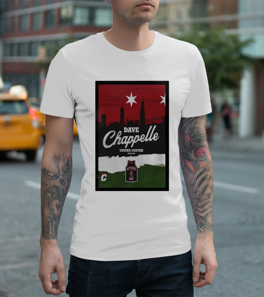 Dave Chappelle United Center Chicago October 4 Basketball Skyline T-Shirt