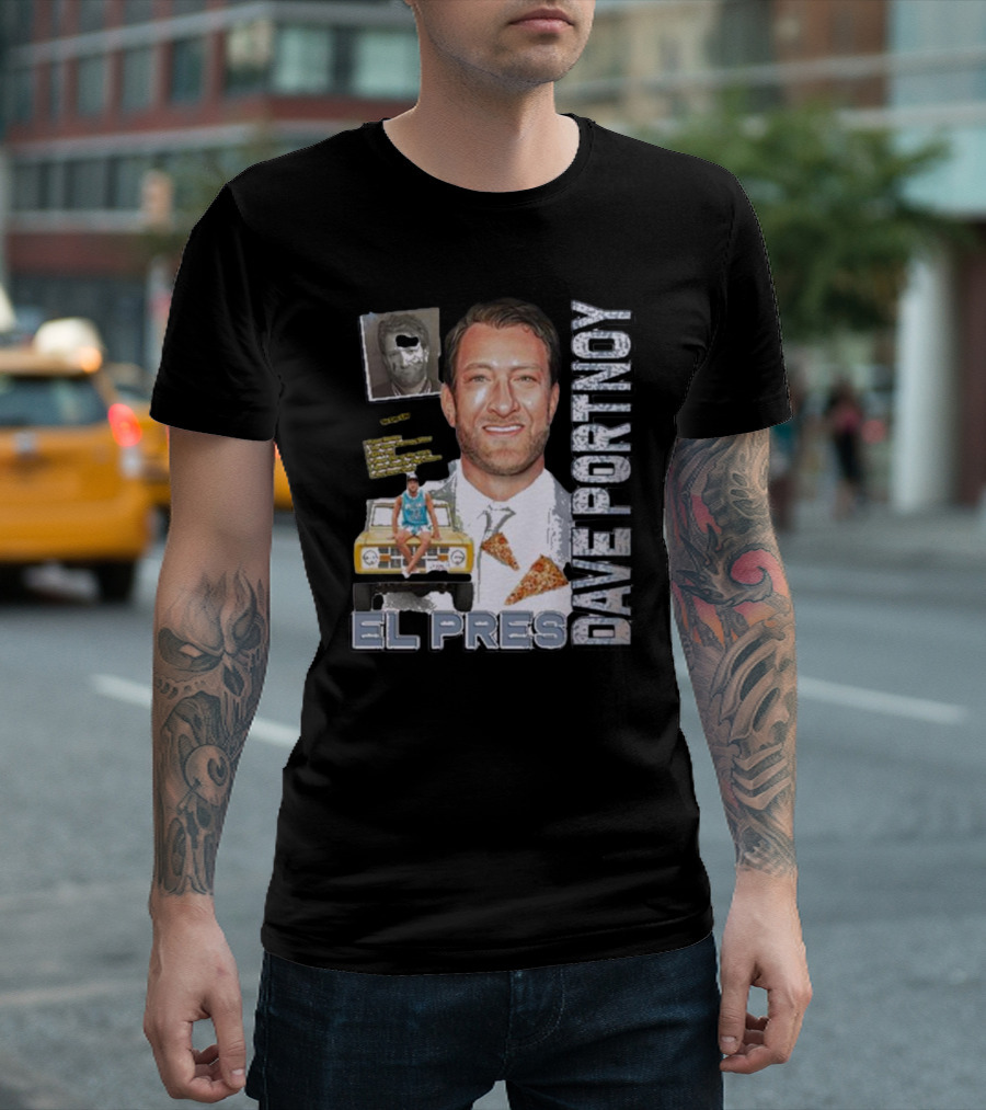 Dave Portnoy El Pres Pizza Car Collage T-Shirt