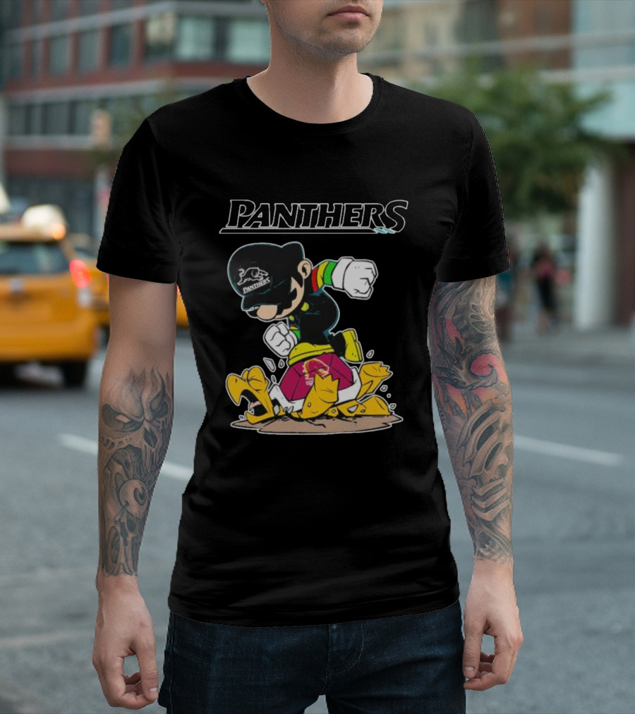 Panthers Mario Crushing Broncos Turtle Mashup T-Shirt