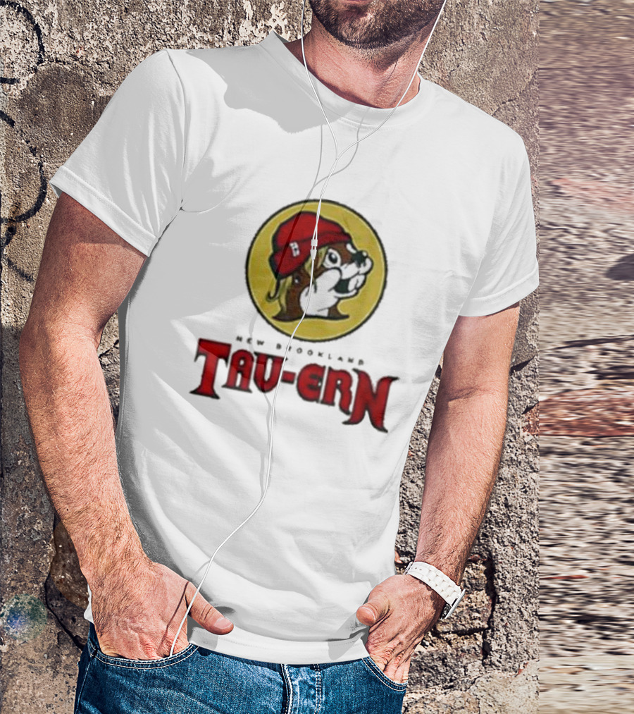 New Brookland Tavern Tau-ern Buc-Ees Logo Red Beanie Dog T-Shirt