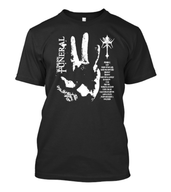 In Memory Of The Don Funeral: Handprint Cross And Words Of Reflection T-Shirt