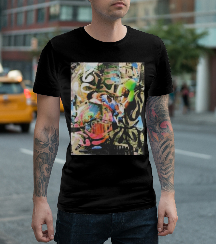 Riri and Rocky Ian Woods Merch Colorful Abstract Collage T-Shirt