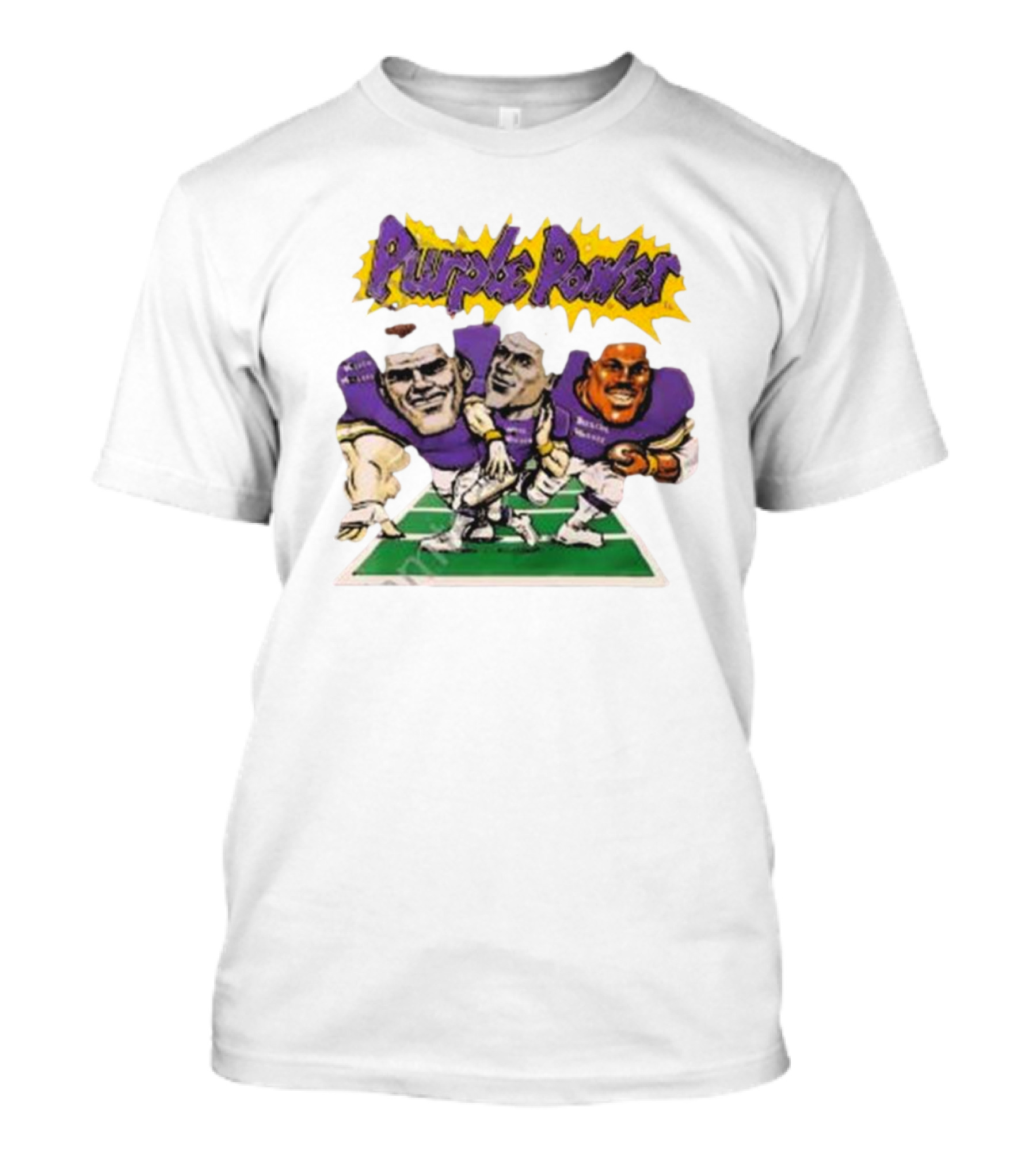 Purple Power Vikings Football Trio On Field T-Shirt