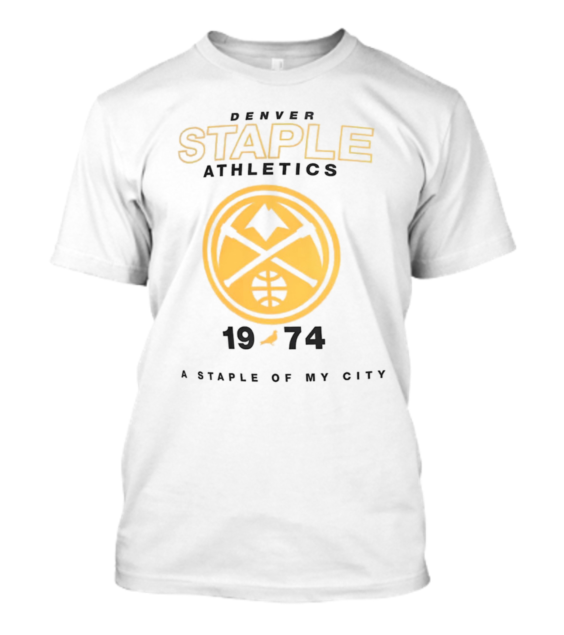 Denver Staple Athletics 1974 A Staple Of My City NBA X Denver Nuggets T-Shirt