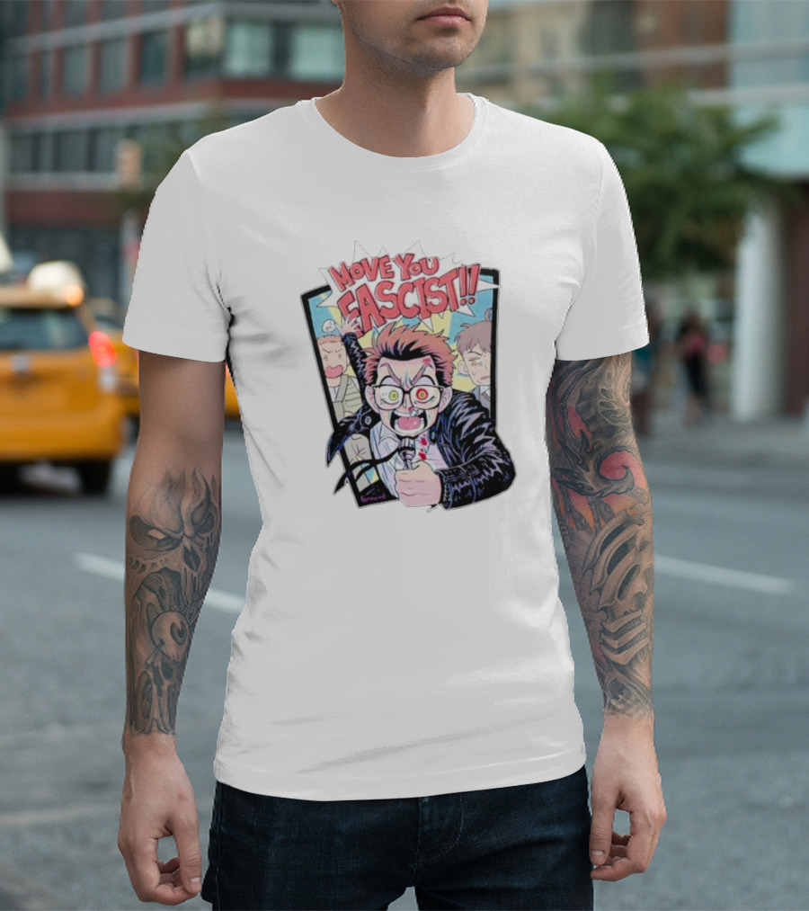 Feriowind Move You Fascist Comic Style Rage Manga Character Explosion T-Shirt