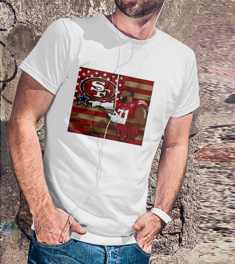 San Francisco 49ers Faithful Gear Trent Williams Defeat Cowboys America Flag SF T-Shirt