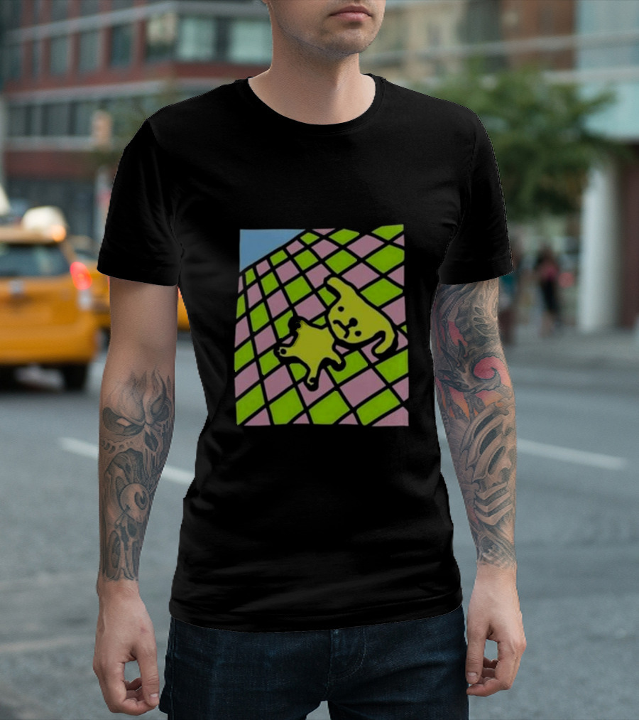 There's A Doggy On The Roof Checkerboard Zoe Bread T-Shirt