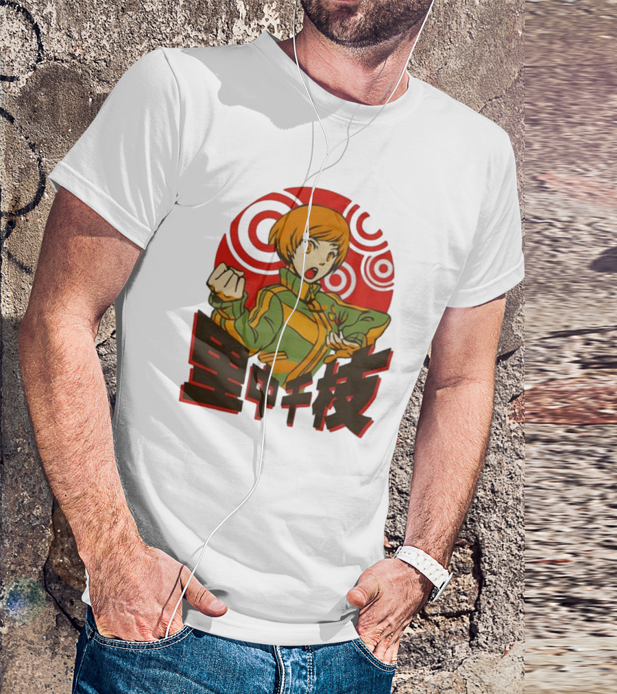 Persona 4 Dragon’s Fury Chie Satonaka Retro Red Circles T-Shirt