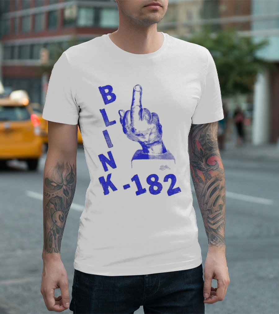 Blink 182 Blue Middle Finger T-Shirt