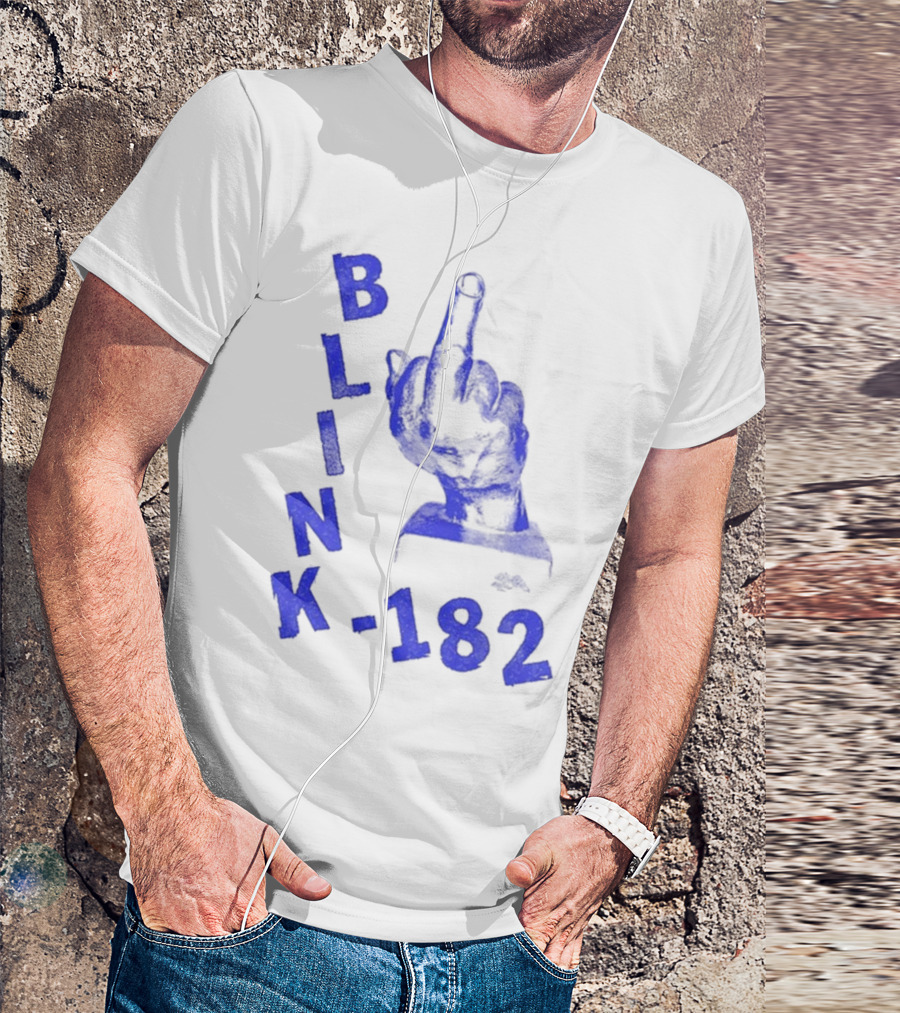 Blink 182 Blue Middle Finger T-Shirt