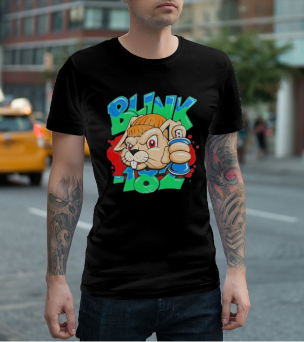 Blink-182 Senpapi Gabshiba Graffiti-Style Cartoon With Spray Can T-Shirt