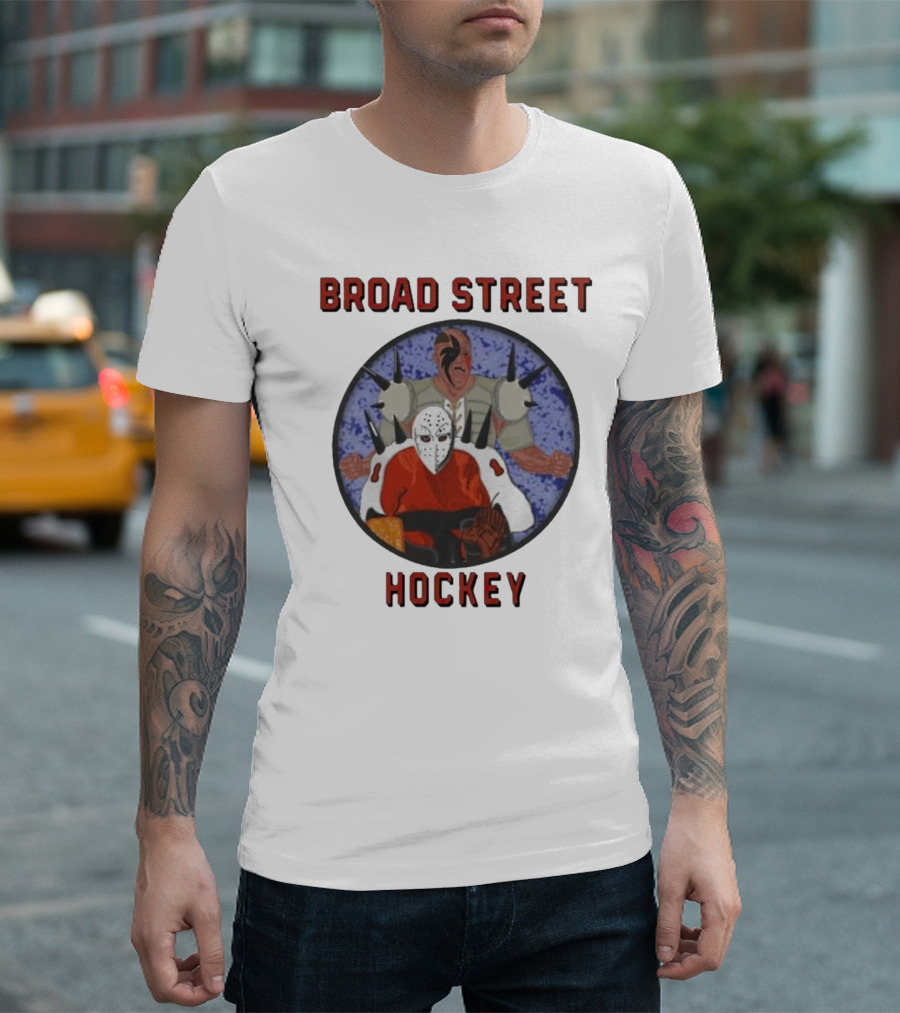 Broad Street Hockey Masked Player and Spiked Warrior T-Shirt