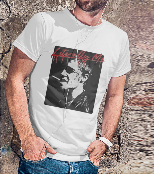 Literally Me Tyler Durden Smoking Silhouette Black And Red T-Shirt