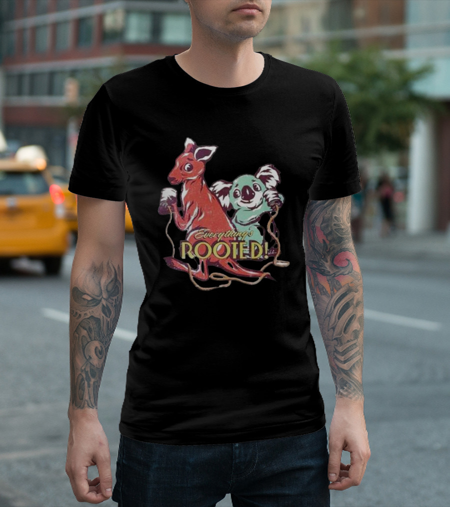 Nordacious Koala and Kangaroo Everything’s Rooted T-Shirt