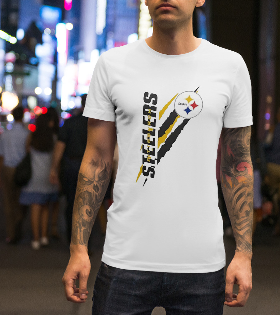 Pittsburgh Steelers Yellow Scratch Emblem T-Shirt