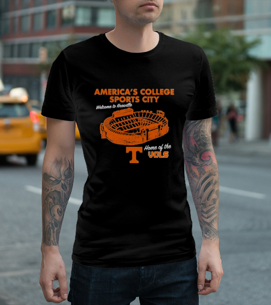 America's College Sports City Welcome To Knoxville Home Of The Vols T-Shirt