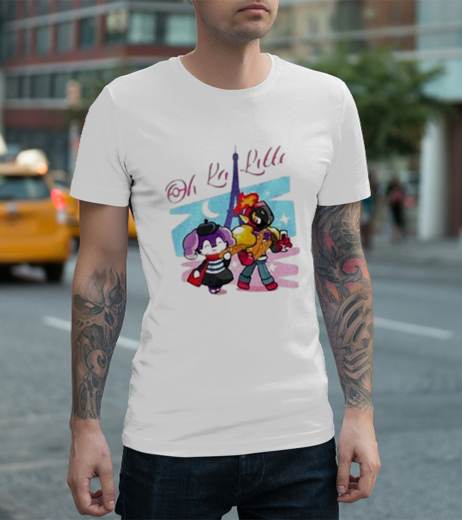 Lenvgc Oh La Lille Eiffel Tower Characters T-Shirt