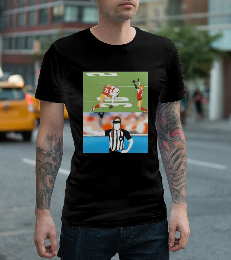 Rita Oak Day 40 Ref Box Blindfolded Referee Football Scene T-Shirt