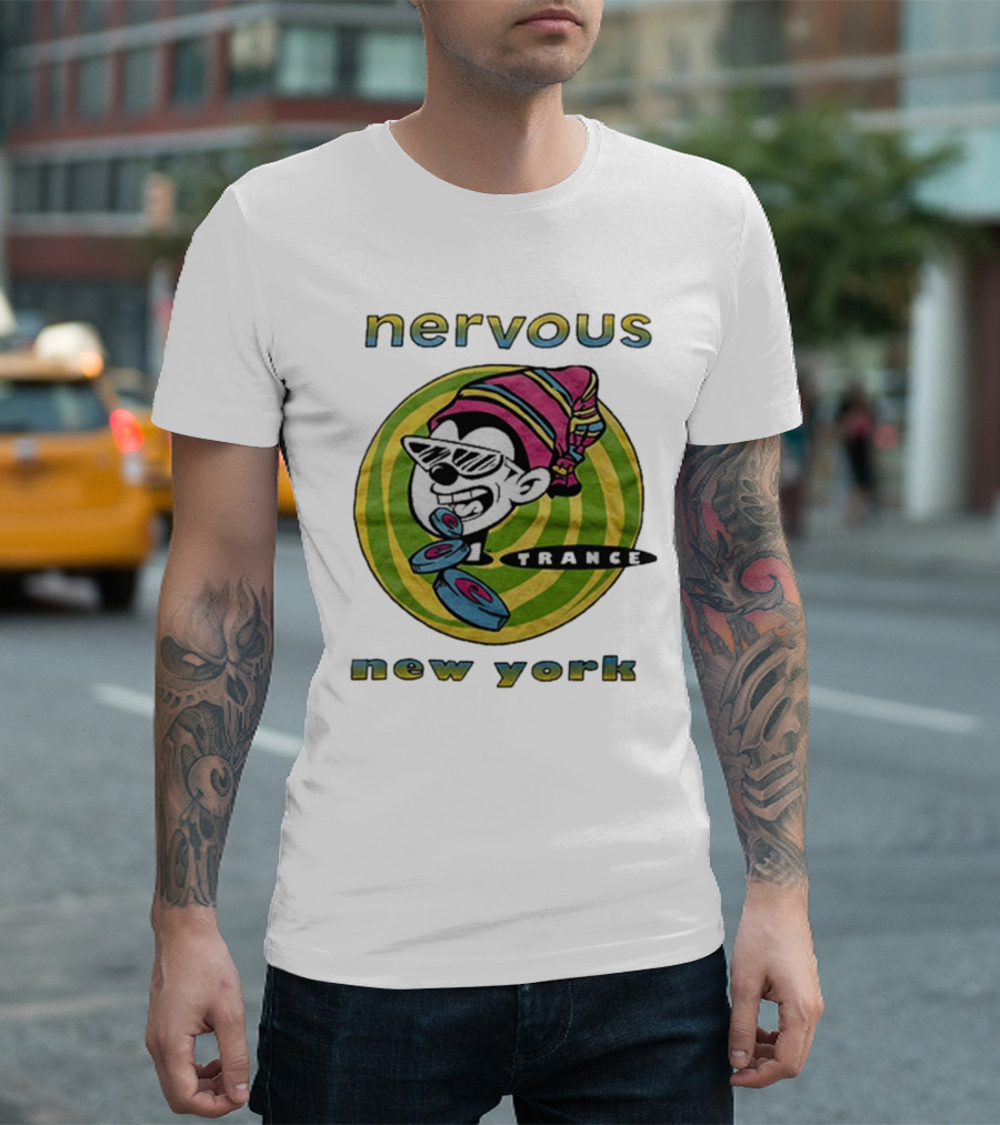 Nervous Trance New York Iconic Cartoon DJ T-Shirt