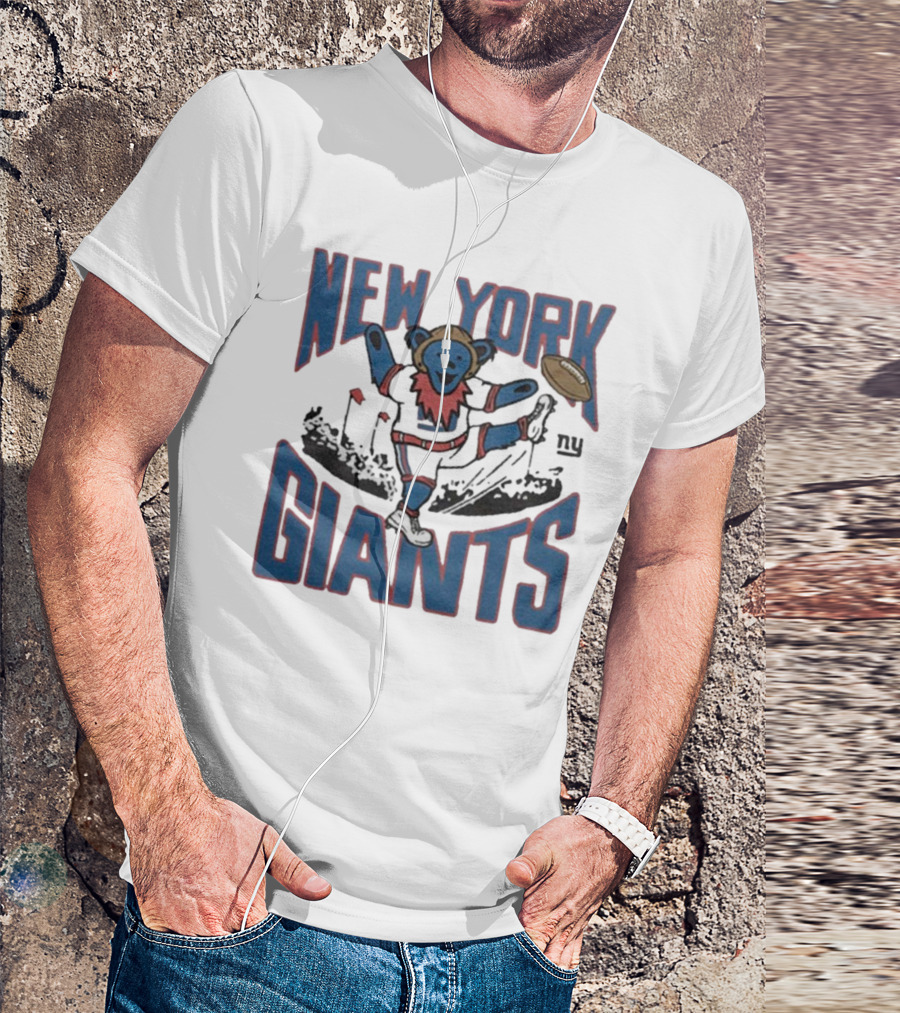 New York Giants Grateful Dead NFL Collaboration Bear T-Shirt
