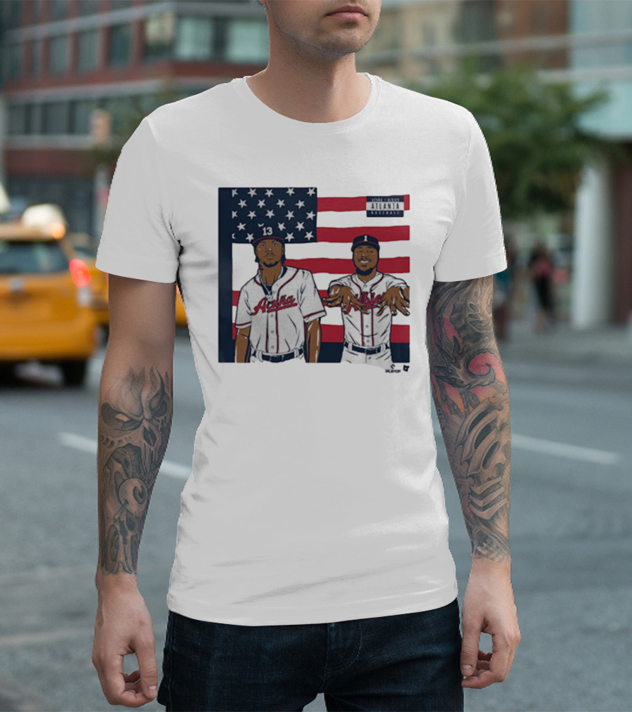 Outkast Stankonia Ronald Acuna Jr Ozzie Albies American Flag Baseball T-Shirt