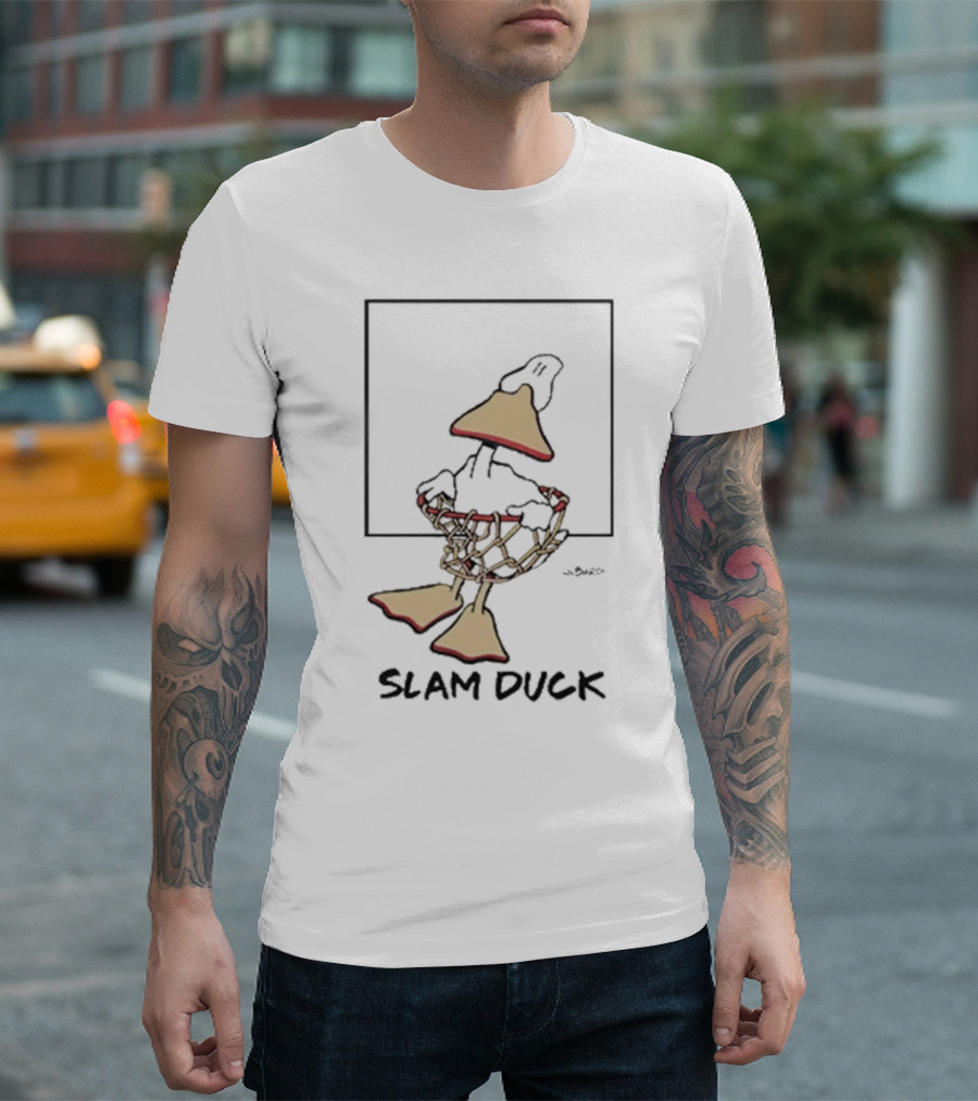 Vintage John Baron Slam Duck Basketball Humor T-Shirt