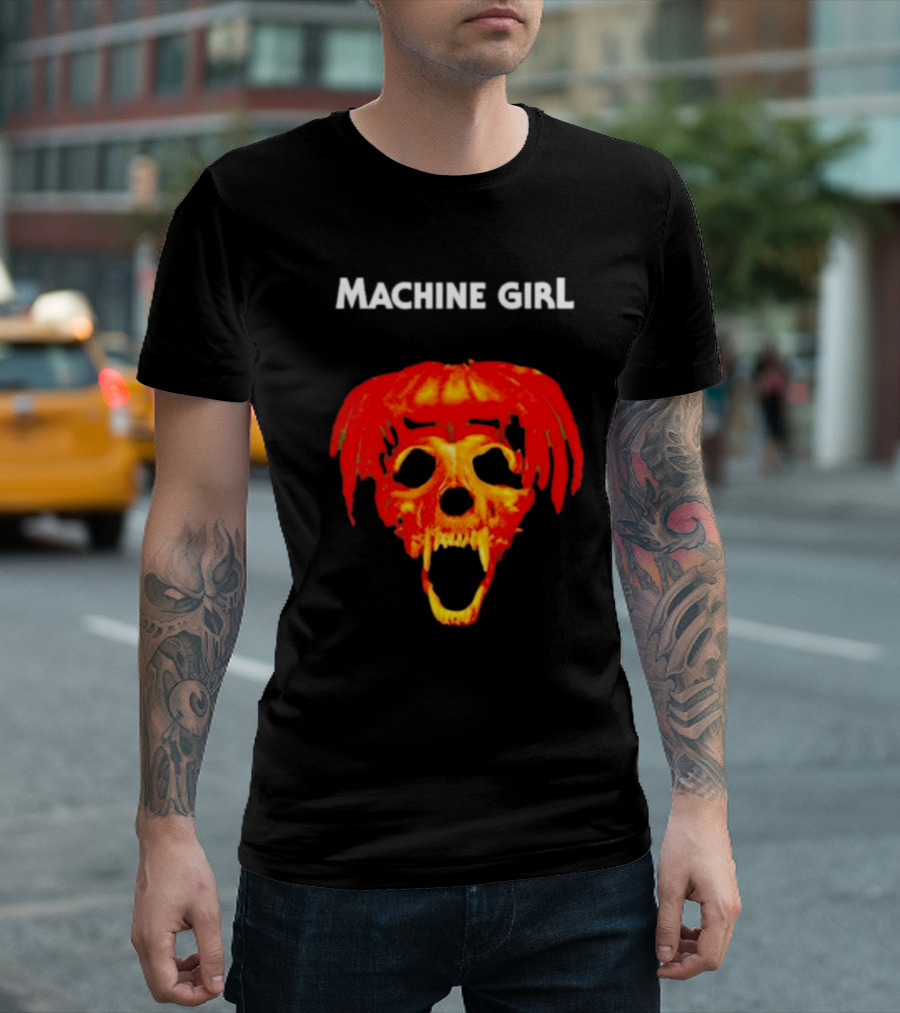 Machine Girl Skull Pumpkin Face T-Shirt