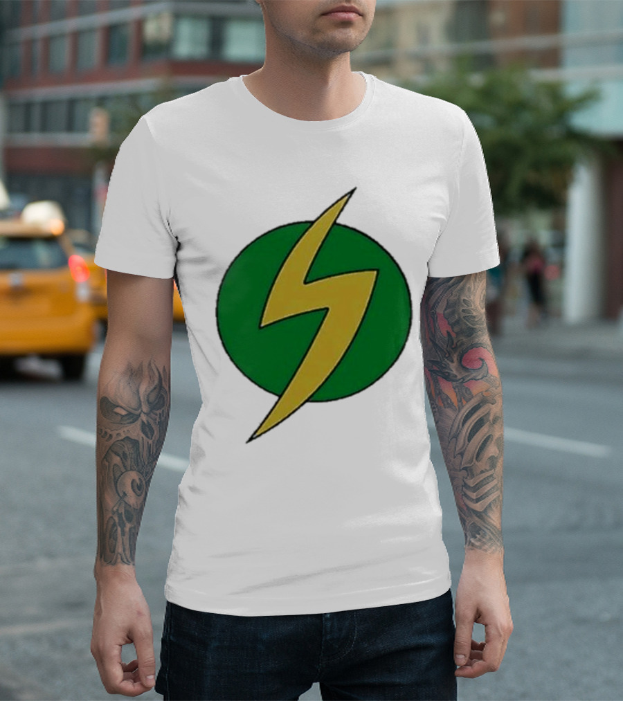 PowerEdd Green Yellow Lightning Bolt T-Shirt