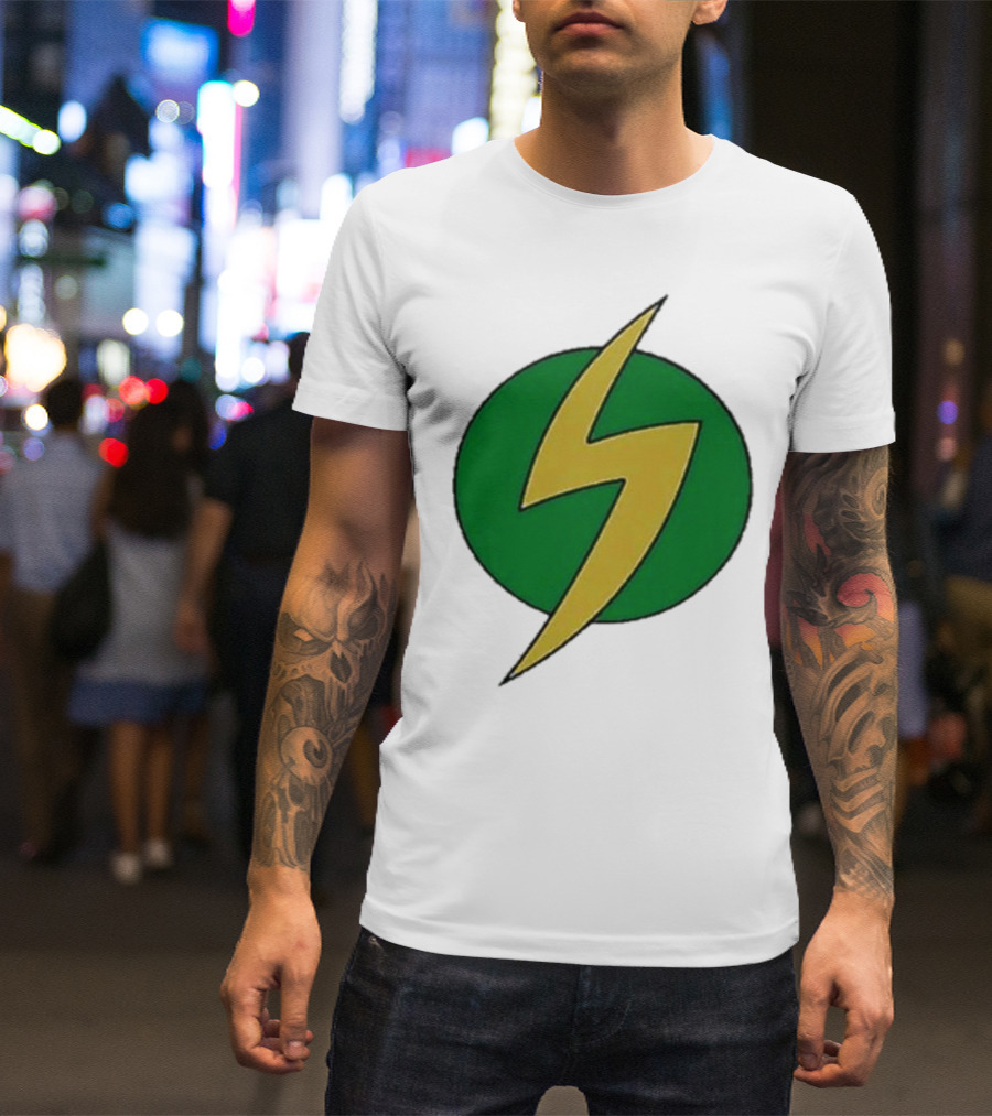 PowerEdd Green Yellow Lightning Bolt T-Shirt