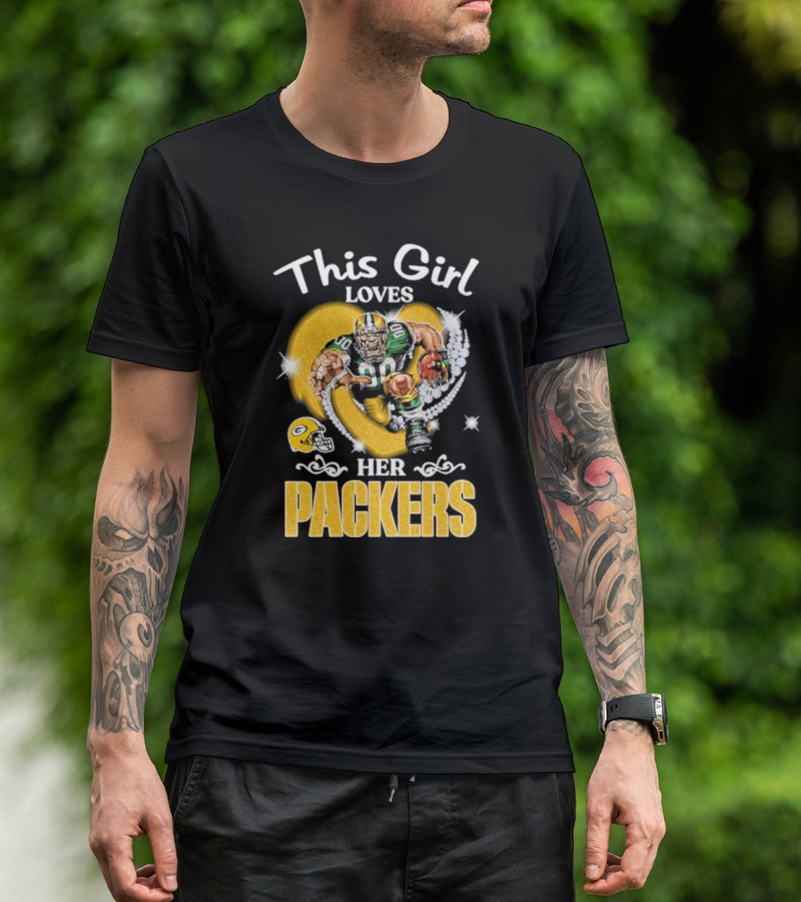 This Girl Loves Her Packers Football Star Highlighted In Yellow And White T-Shirt