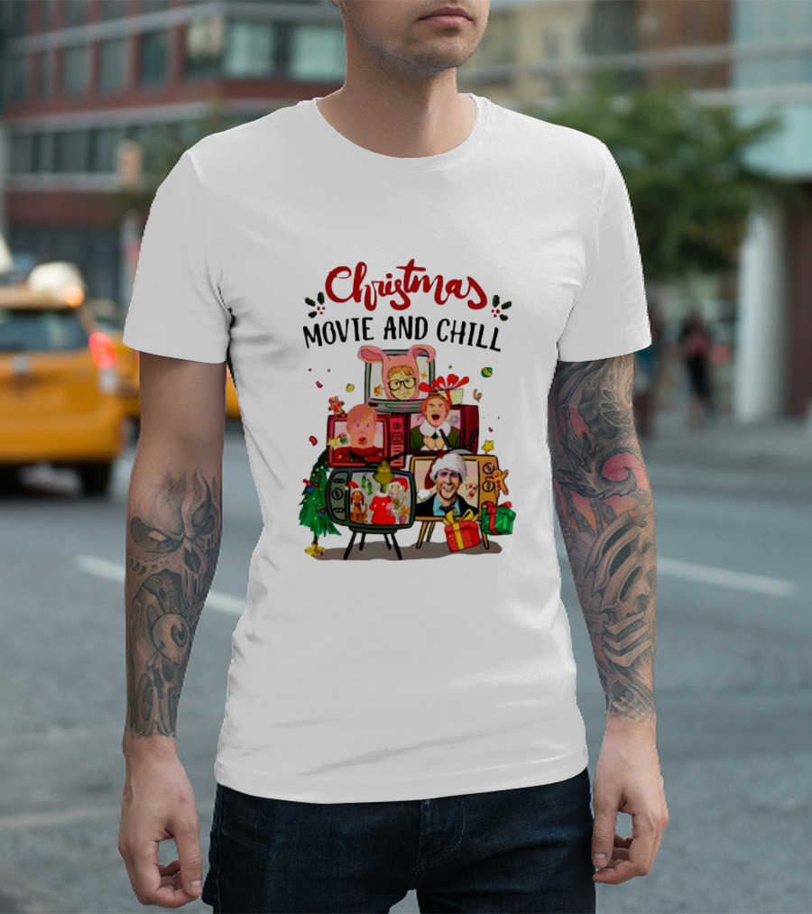 Christmas Movie And Chill Characters TV Holiday Icons T-Shirt