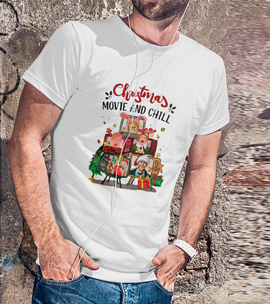 Christmas Movie And Chill Characters TV Holiday Icons T-Shirt
