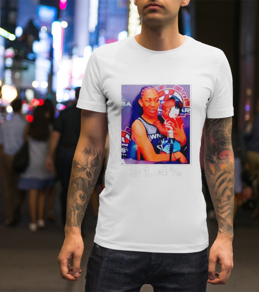 A’ja Wilson Holding Baby 31.4% WNBA Stars T-Shirt