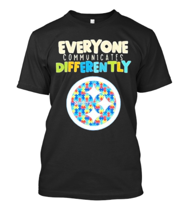 Everyone Communicates Differently Steelers Puzzle T-Shirt