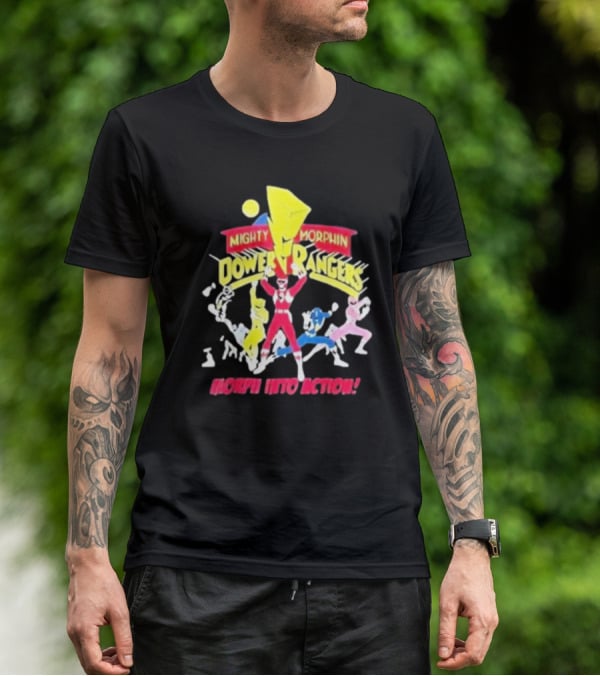 Mighty Morphin Power Rangers Morph Into Action T-Shirt