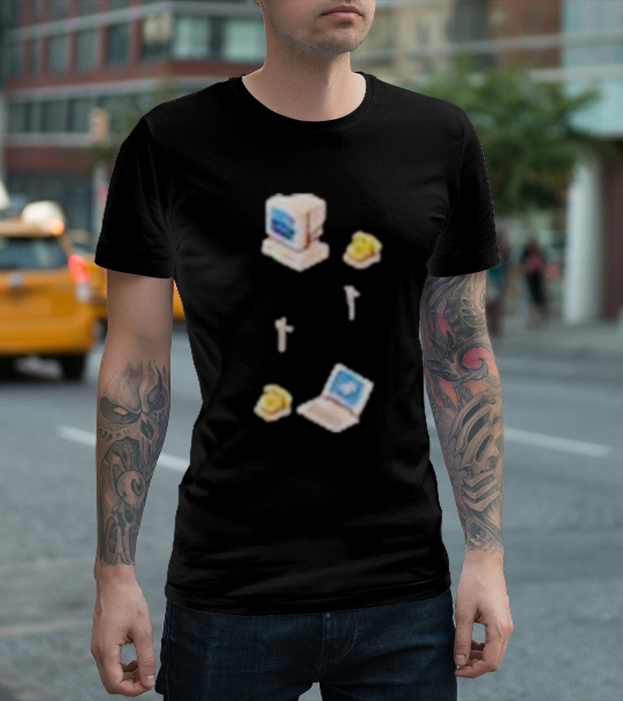 Wilbur’s Dial Up Vintage Computer and Classic Yellow Telephones Nostalgia T-Shirt