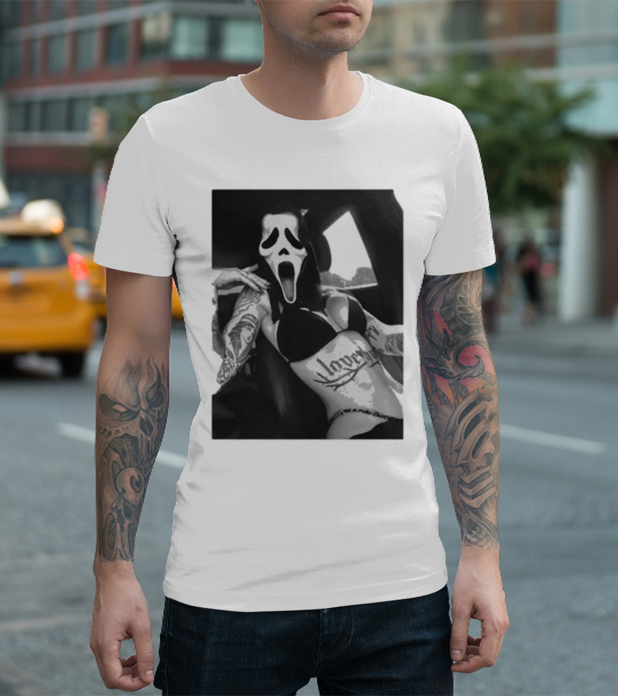 Scream If U Need Me Ghost Face Love Tattoo T-Shirt