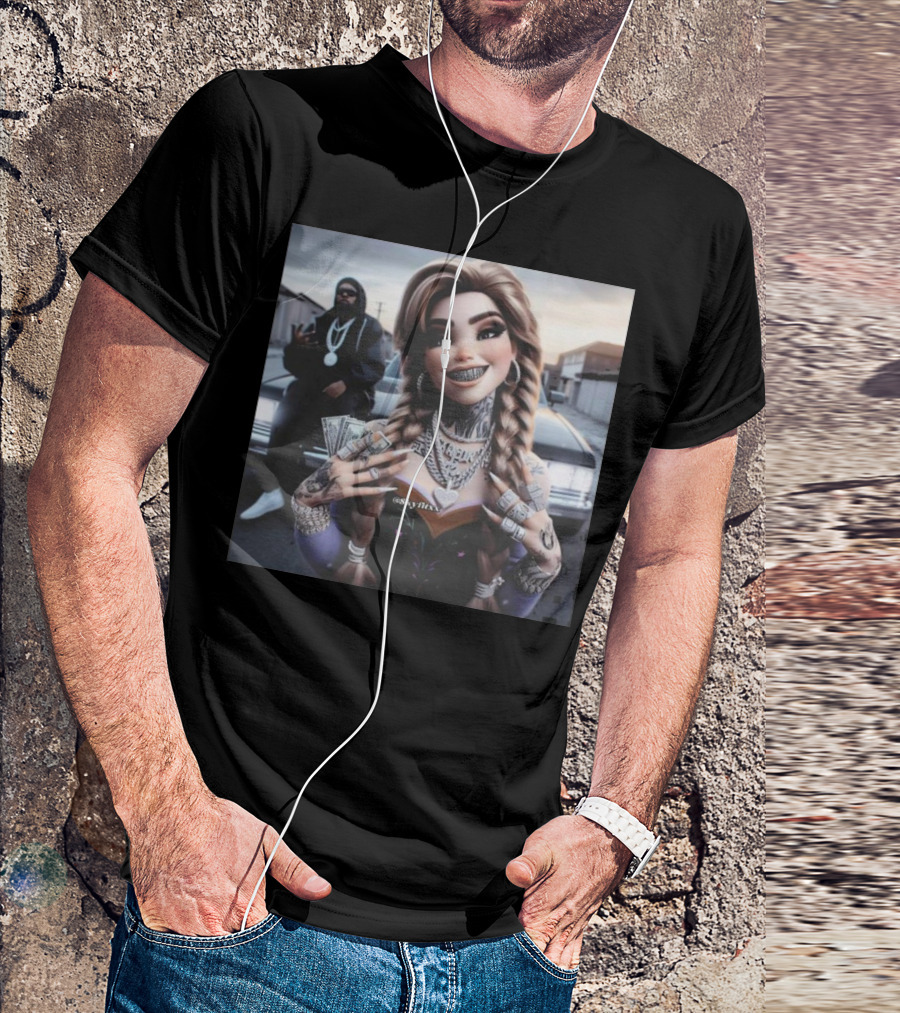 Anna Disney Grill Tattooed Street Style With Braids And Bling T-Shirt