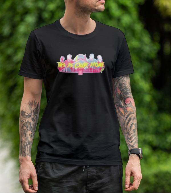 This Is Our Home Baseball Themed Design With Iconic Bridge And Figures T-Shirt