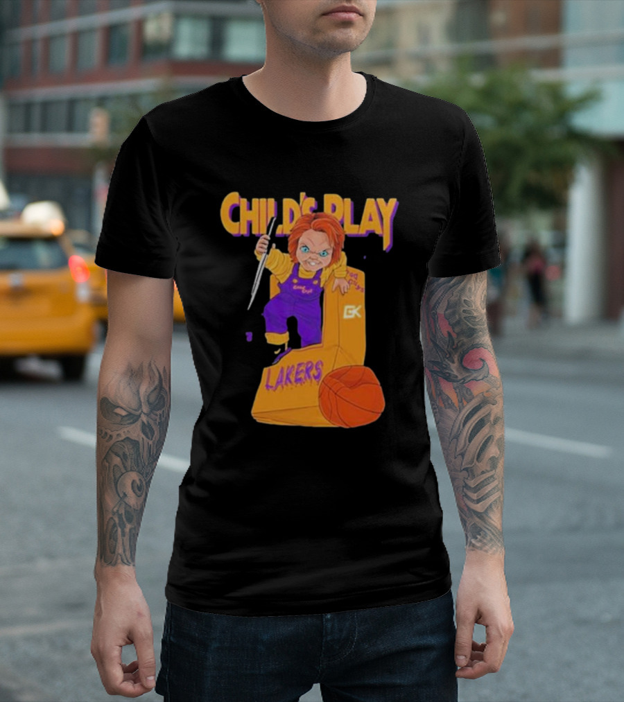 Child's Play Los Angeles Lakers Chucky Basketball Box T-Shirt