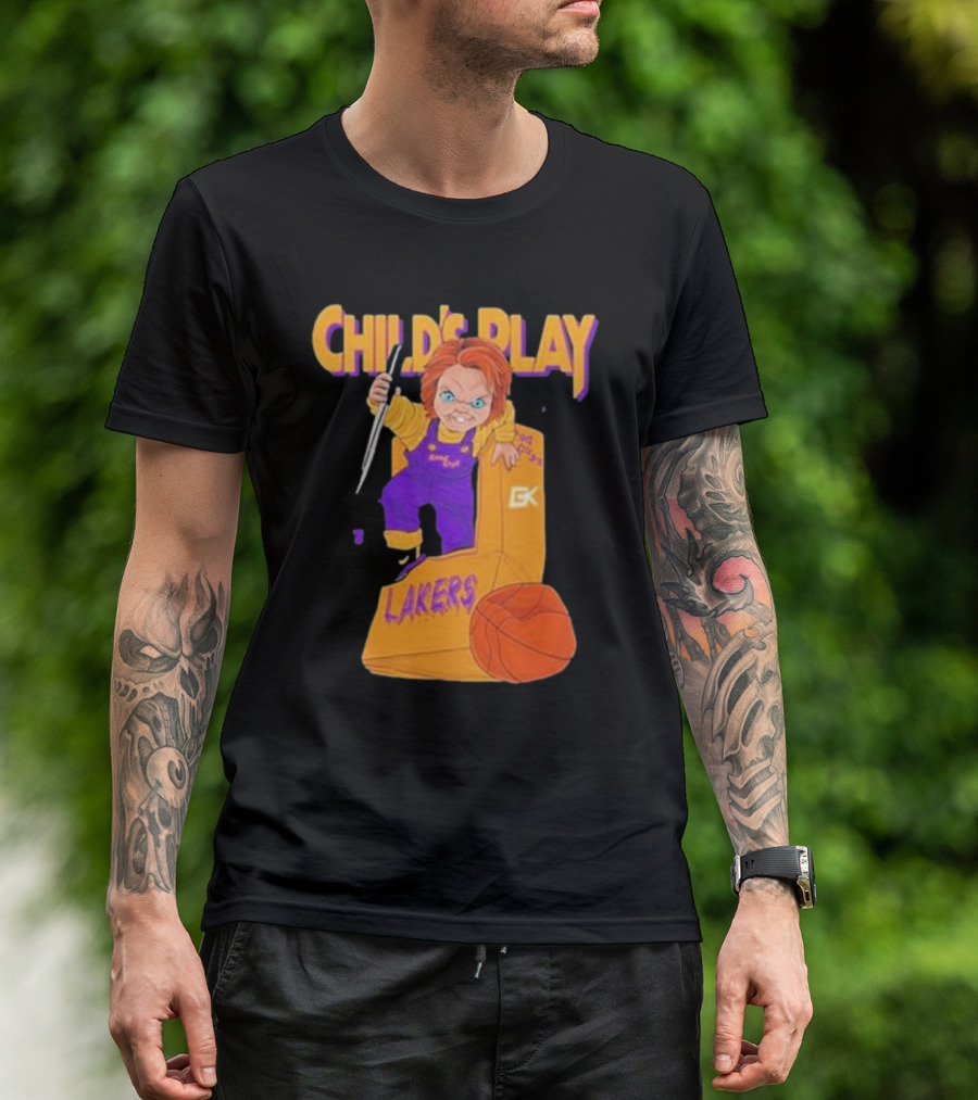 Child's Play Los Angeles Lakers Chucky Basketball Box T-Shirt