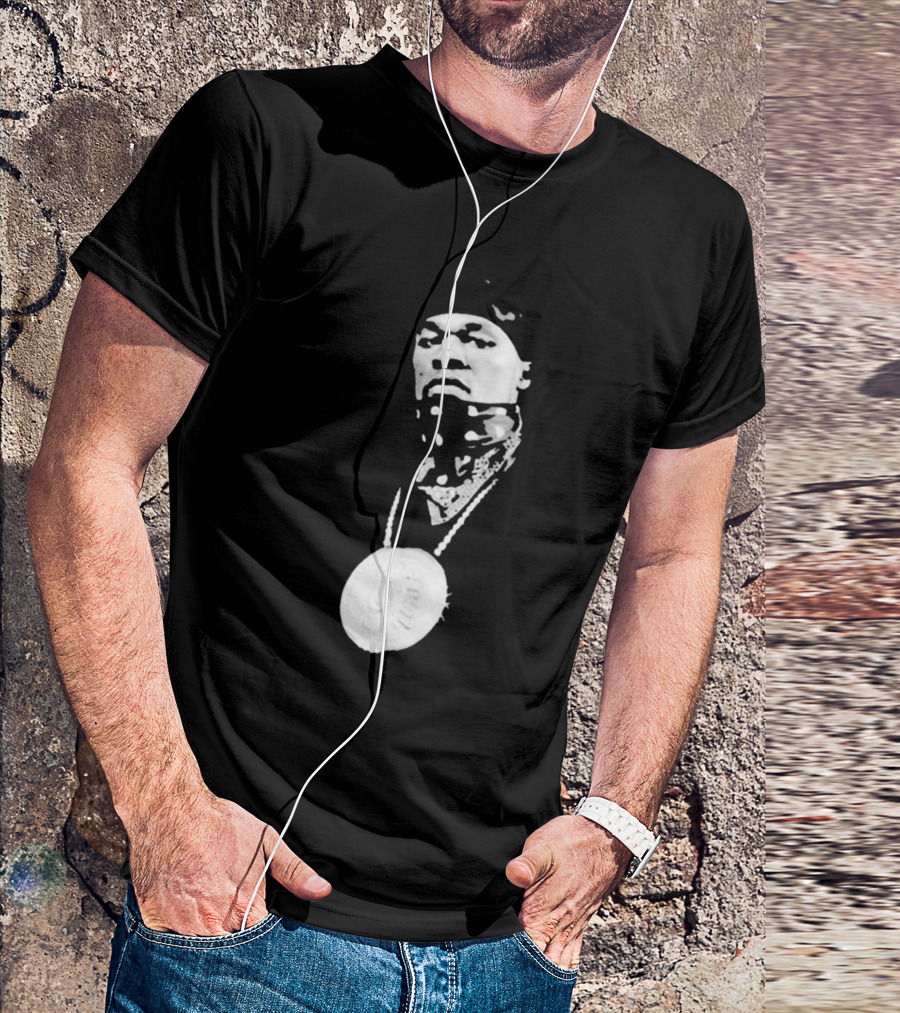 Drake Ibashar Bandana Portrait With Large Medal Necklace T-Shirt