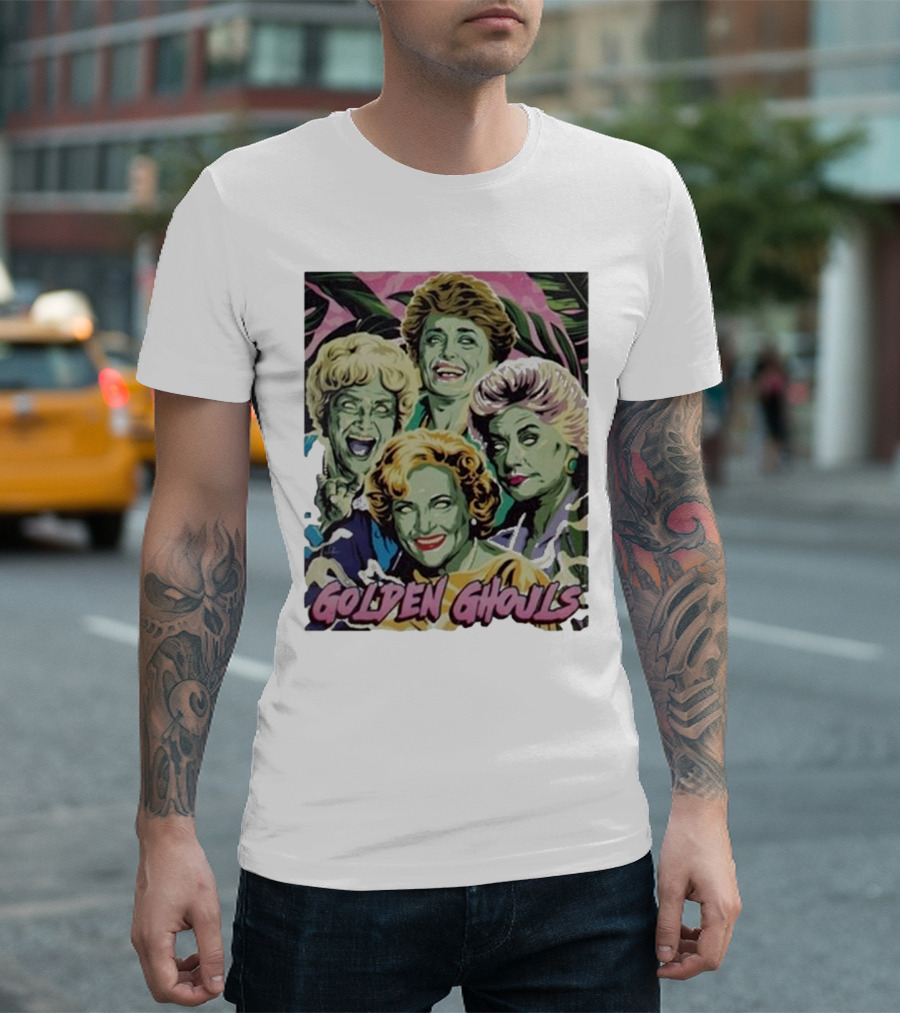 Golden Ghouls Nordacious Tropical Background T-Shirt