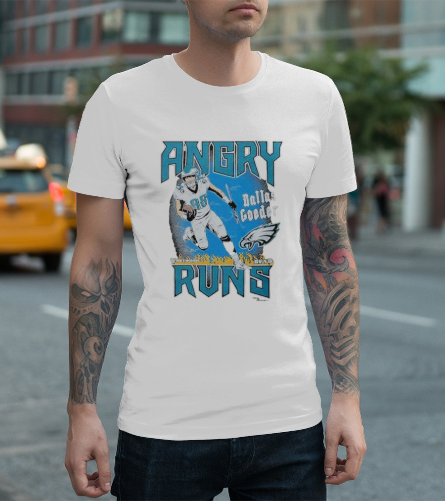 Angry Runs Dallas Goedert Philadelphia Eagles NFL Football T-Shirt
