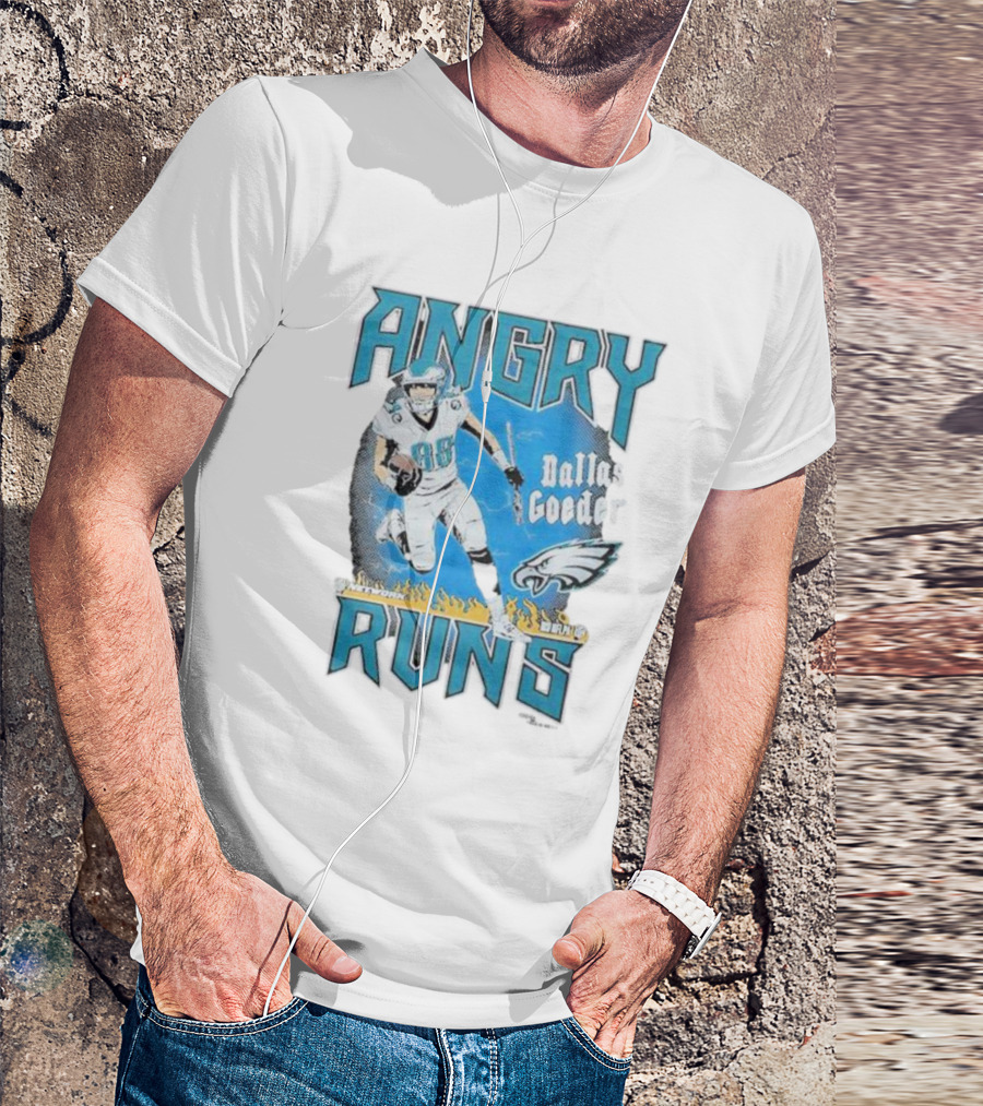 Angry Runs Dallas Goedert Philadelphia Eagles NFL Football T-Shirt