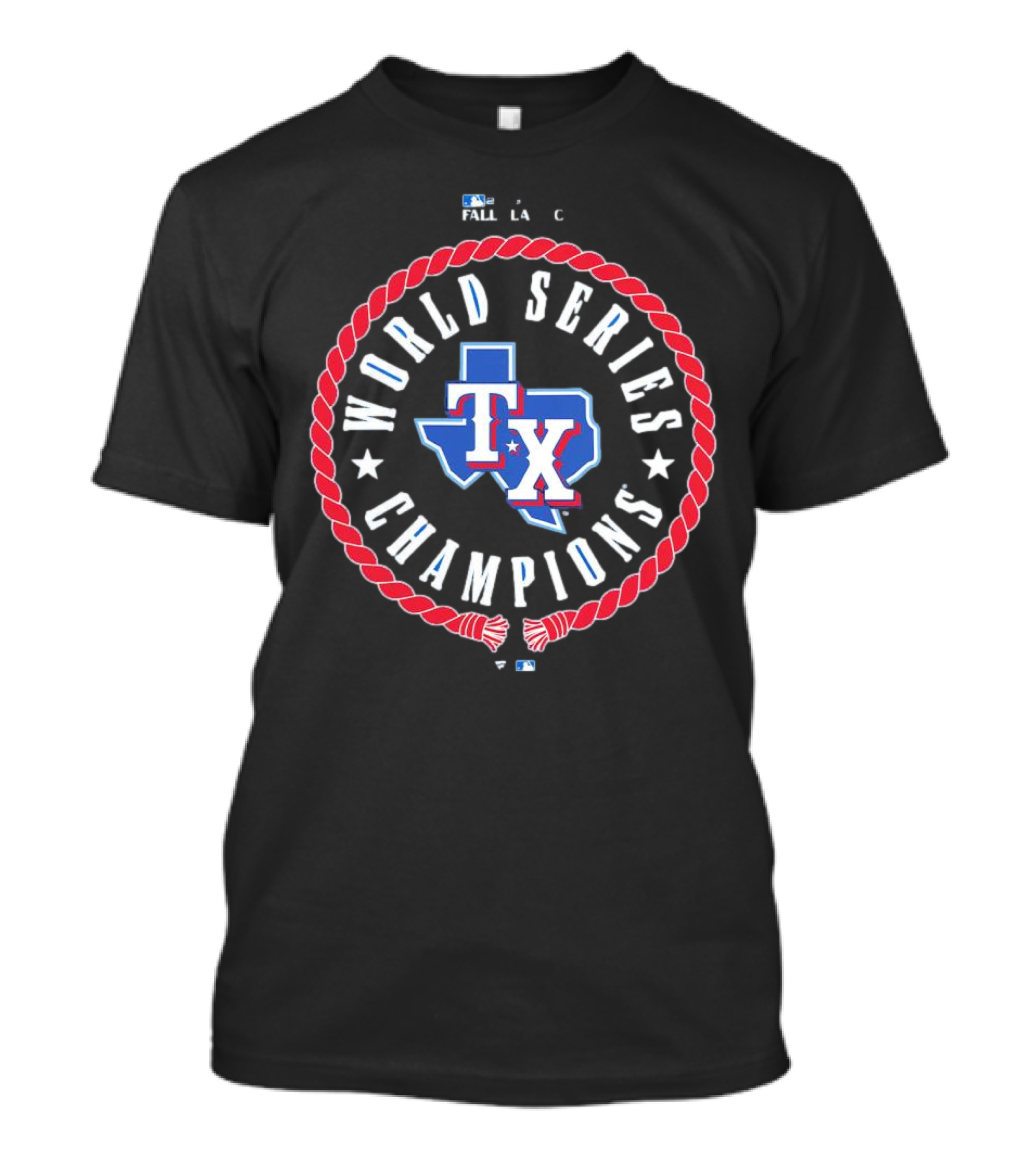 Texas Rangers World Series Champions TX Logo Rope Circle T-Shirt