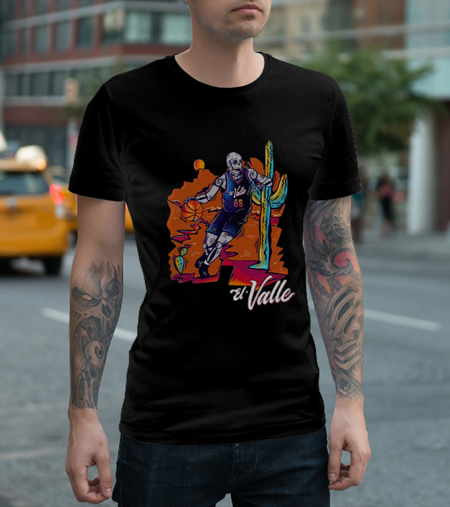 Phoenix Suns Sportiqe 2023-24 City Edition El Valle Basketball Desert Cactus T-Shirt