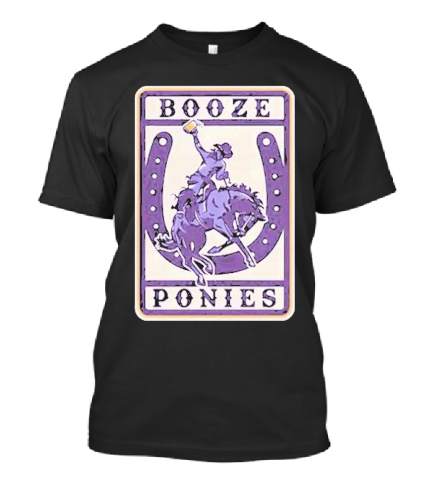The Dozen Merch Booze Ponies Horseshoe Rider T-Shirt