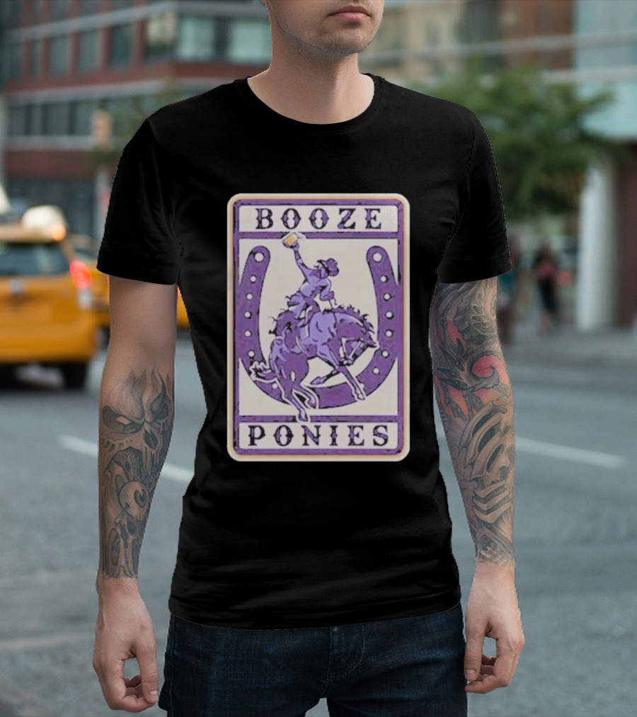 The Dozen Merch Booze Ponies Horseshoe Rider T-Shirt