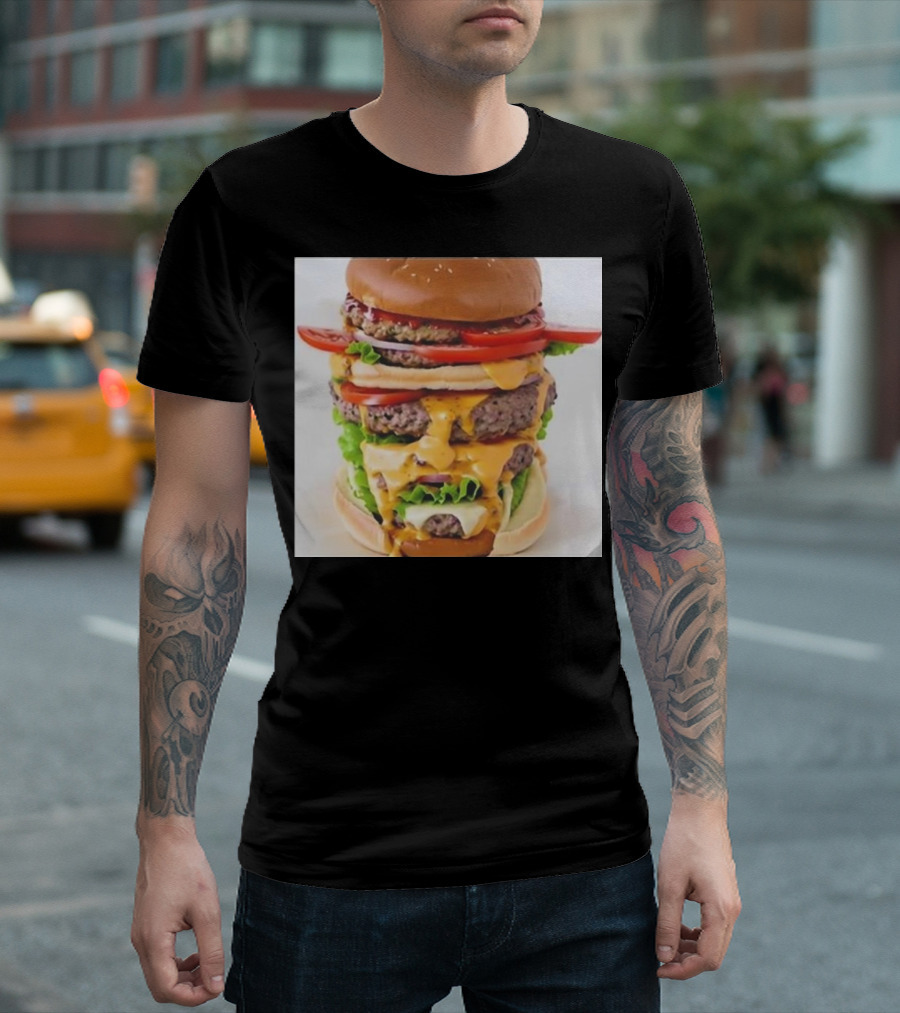 Heisenburger Cringey Quadruple Cheeseburger Stack T-Shirt